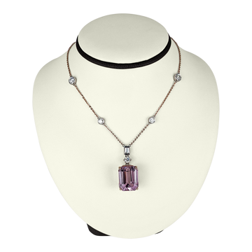 14K Rose Gold Kunzite & Aquamarine Necklace – 36.1 Carat Total Weight