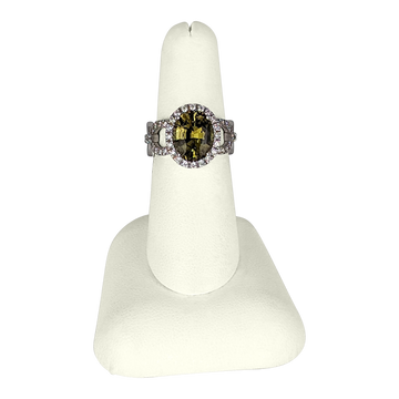 14K White Gold Alexandrite & Diamond Ring – 4.14 CT Center Stone, 0.50 CT Accent Diamonds