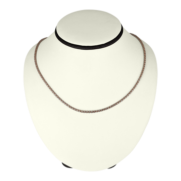 14K White Gold Diamond Necklace – 135 Round Brilliant Diamonds, Elegant Statement Jewelry