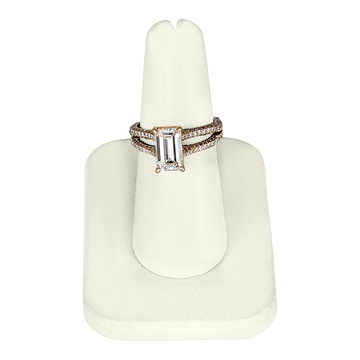 14K Yellow Gold Emerald-Cut Diamond Ring – 1.63 CT Center, 0.84 CT Accent, GIA Certified
