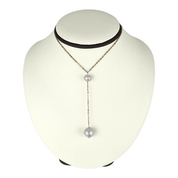 14K Yellow Gold Pearl Necklace – Elegant Design, 4.46g Weight