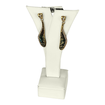 18K Gold Diamond Dragonfly Earrings – Elegant Nature-Inspired Design