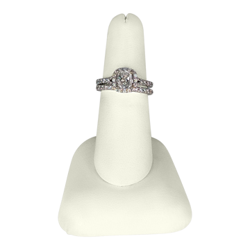 1.01 CT GIA Diamond Ring in 14K White Gold – 69 Round Diamonds, 1 CT Total, VS2 G Accent, SI2 Center