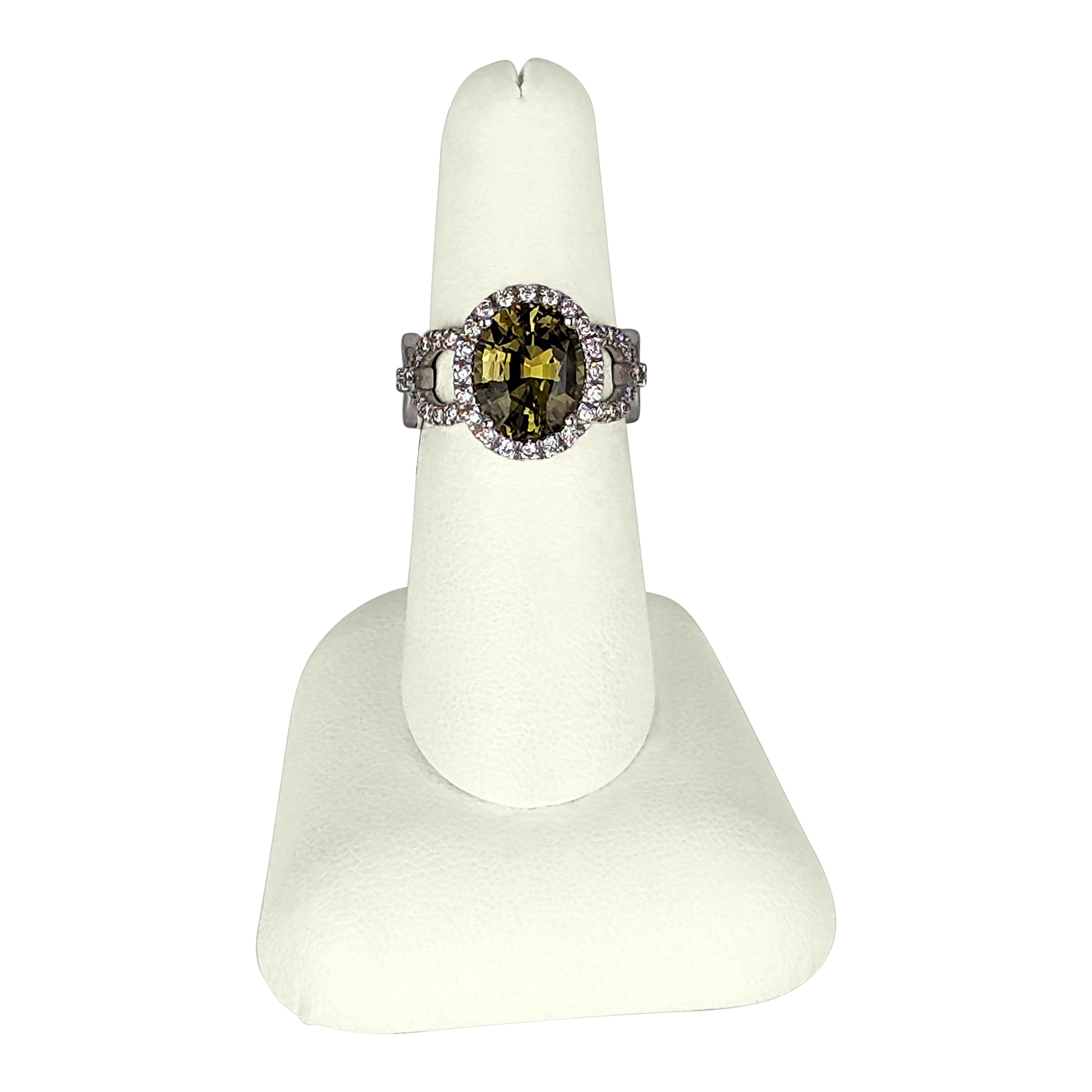14K White Gold Alexandrite & Diamond Ring – 4.14 CT Center Stone, 0.50 CT Accent Diamonds
