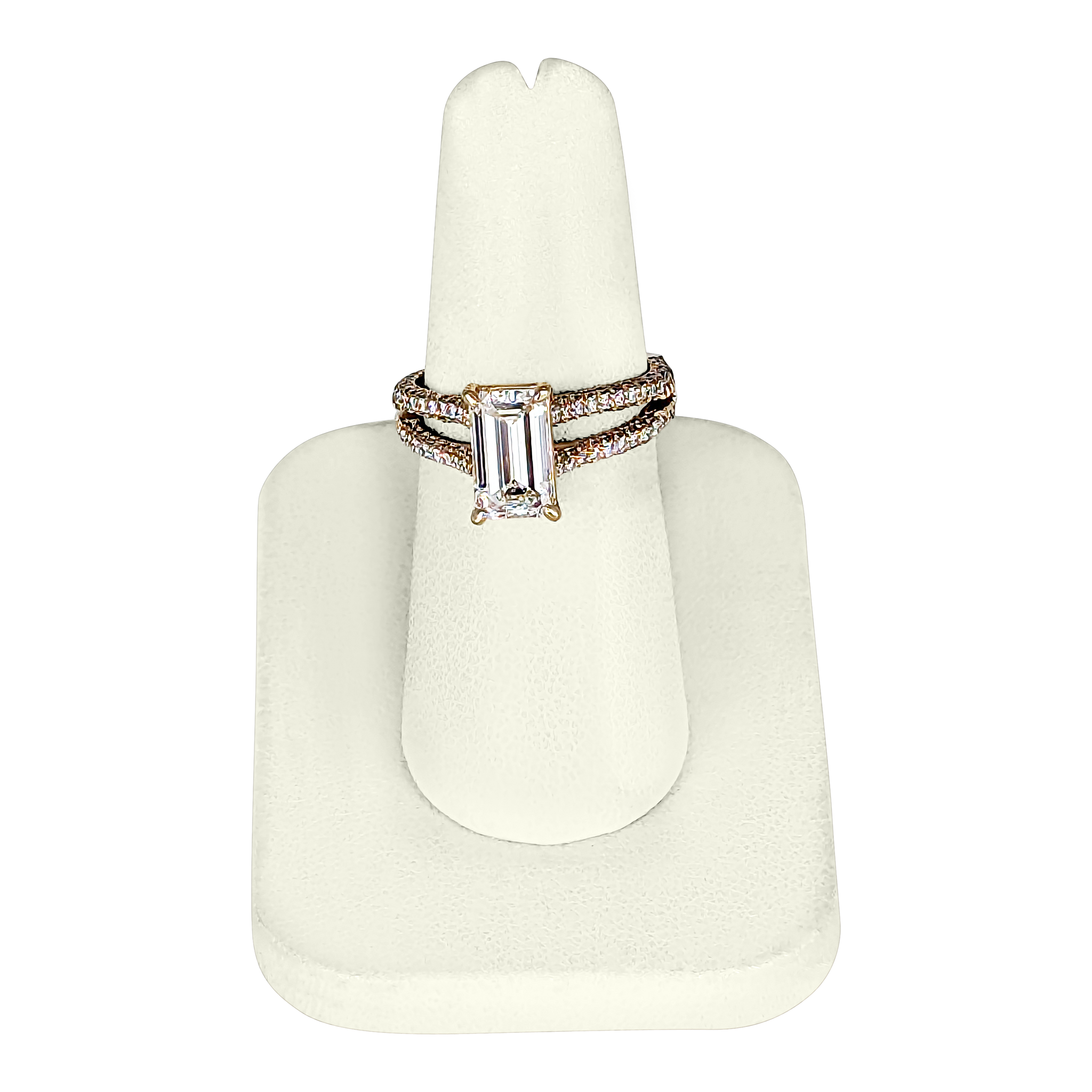 14K Yellow Gold Emerald-Cut Diamond Ring – 1.63 CT Center, 0.84 CT Accent, GIA Certified