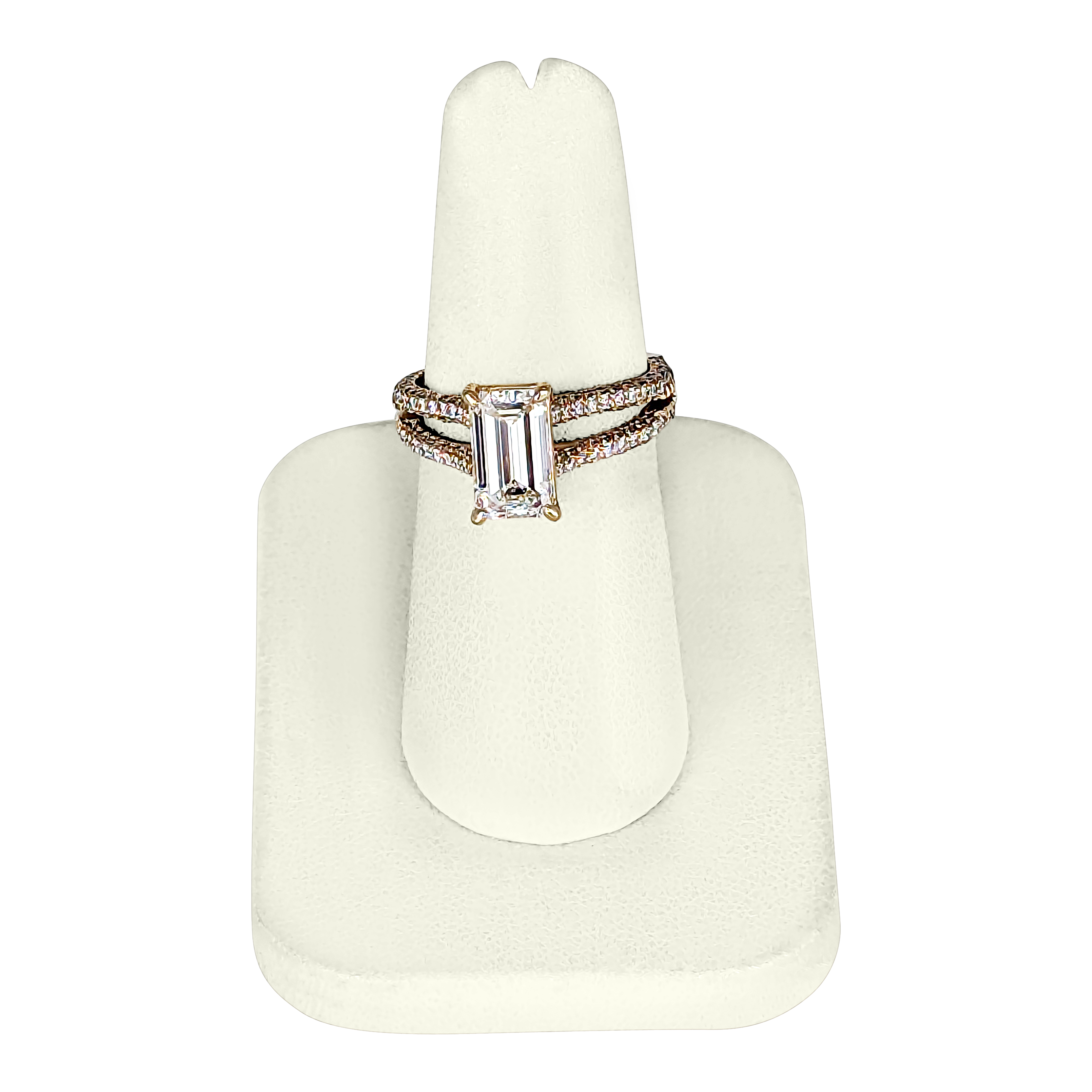 14K Yellow Gold Emerald-Cut Diamond Ring – 1.63 CT Center, 0.84 CT Accent, GIA Certified