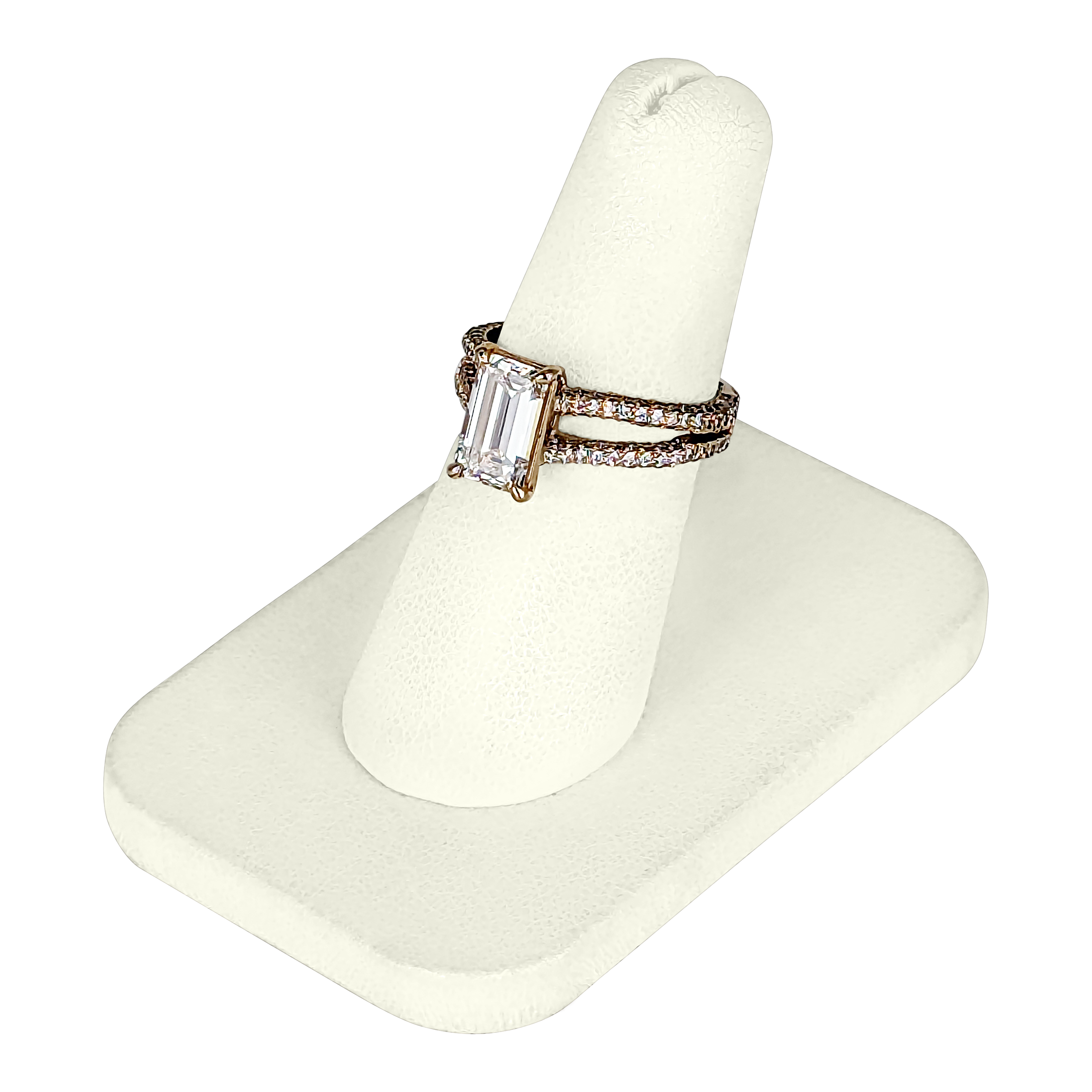 14K Yellow Gold Emerald-Cut Diamond Ring – 1.63 CT Center, 0.84 CT Accent, GIA Certified
