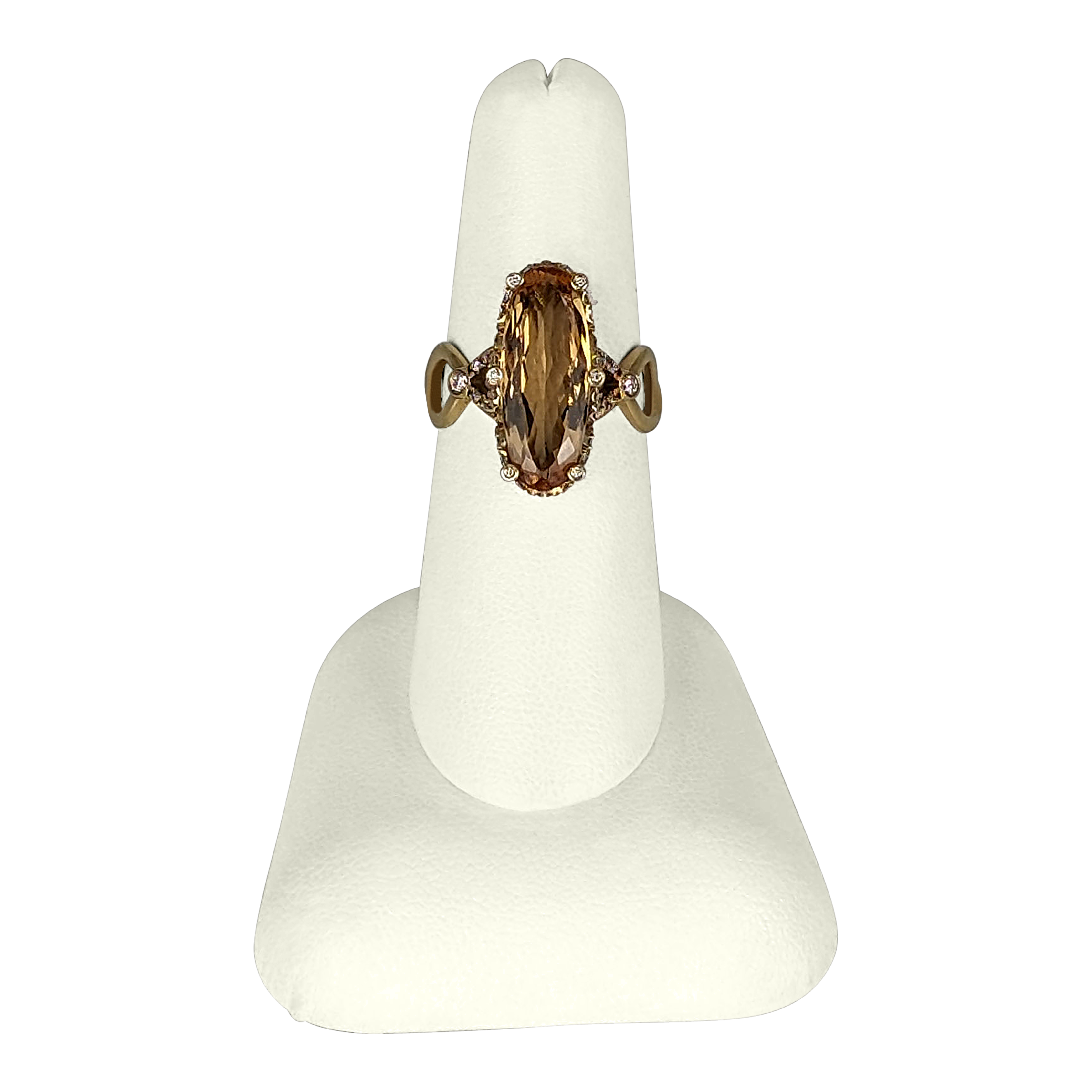 18K Yellow Gold Imperial Topaz & Diamond Ring – 4.77 CT Gemstone, 84 Round Diamonds